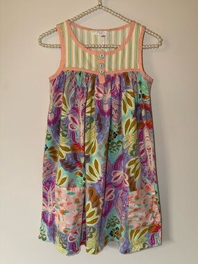 435 by Matilda Jane Girls Dress Size 14 Flamingo Pockets Floral Blue Pink